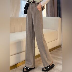 Khaki Pleated Trousers